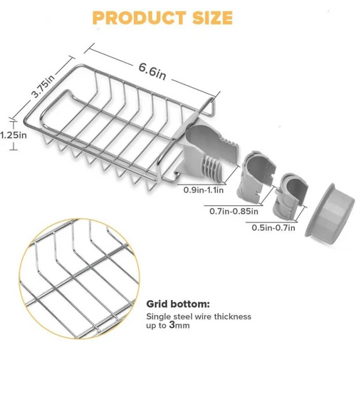 Stainless Steel Faucet Caddy / Sink Storage Rack