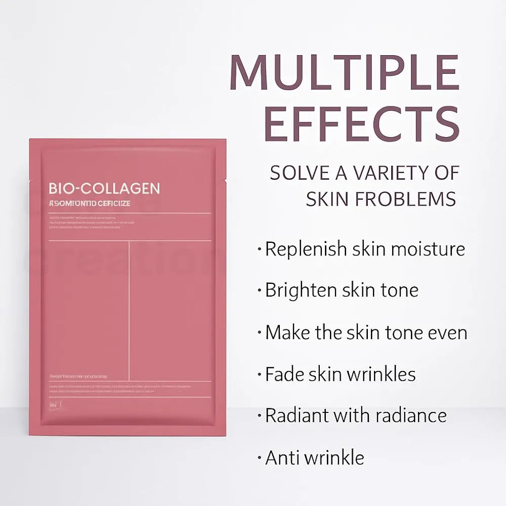 Pack of 4 Bio-Collagen Real Deep Face Mask – Hydrating & Firming Sheet Mask